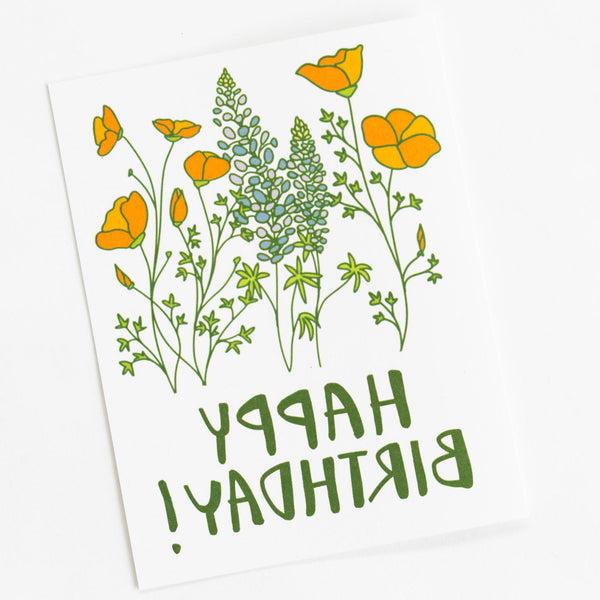 Happy Birthday California Poppy Note Card